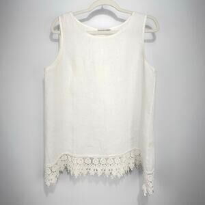 Terzo Millennio Linen Top Size M Cottagecore Feminine Sustainable Romantic Lace
